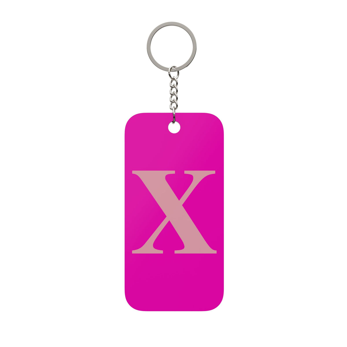 Pink Roman Numeral X Double-Sided Keychain Charm