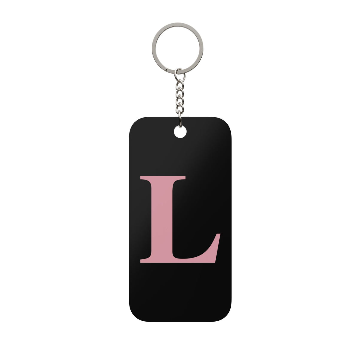 Monogram L Keychain – Double-Sided Black & Pink Initial Charm