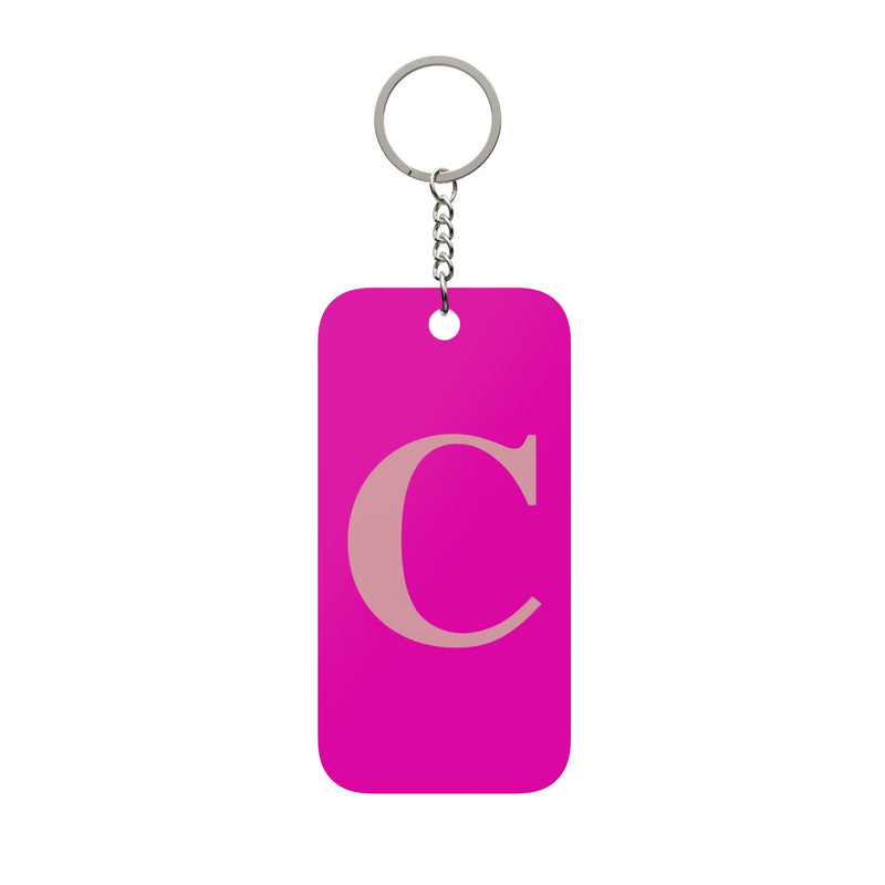 Monogram 'C' Pink Double-Sided Keychain Charm