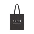 Tote Bag — Aries Zodiac Cotton Tote / "First to move. Last to fold." Minimal Astrology Shopper