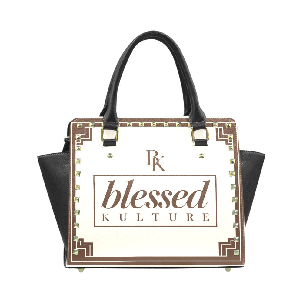 BK Rivet Shoulder Bag — Cream & Chocolate