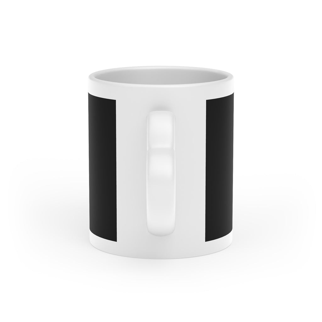 Heart Mug — "Last Night's Glow, This Morning's Glam" Black Typography Coffee Cup