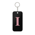 Monogram 'I' Double-Sided Keychain Charm — Black & Pink Initial Keyring