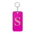 Personalized Monogram Keychain - Double-Sided Pink Initial 'S' Charm