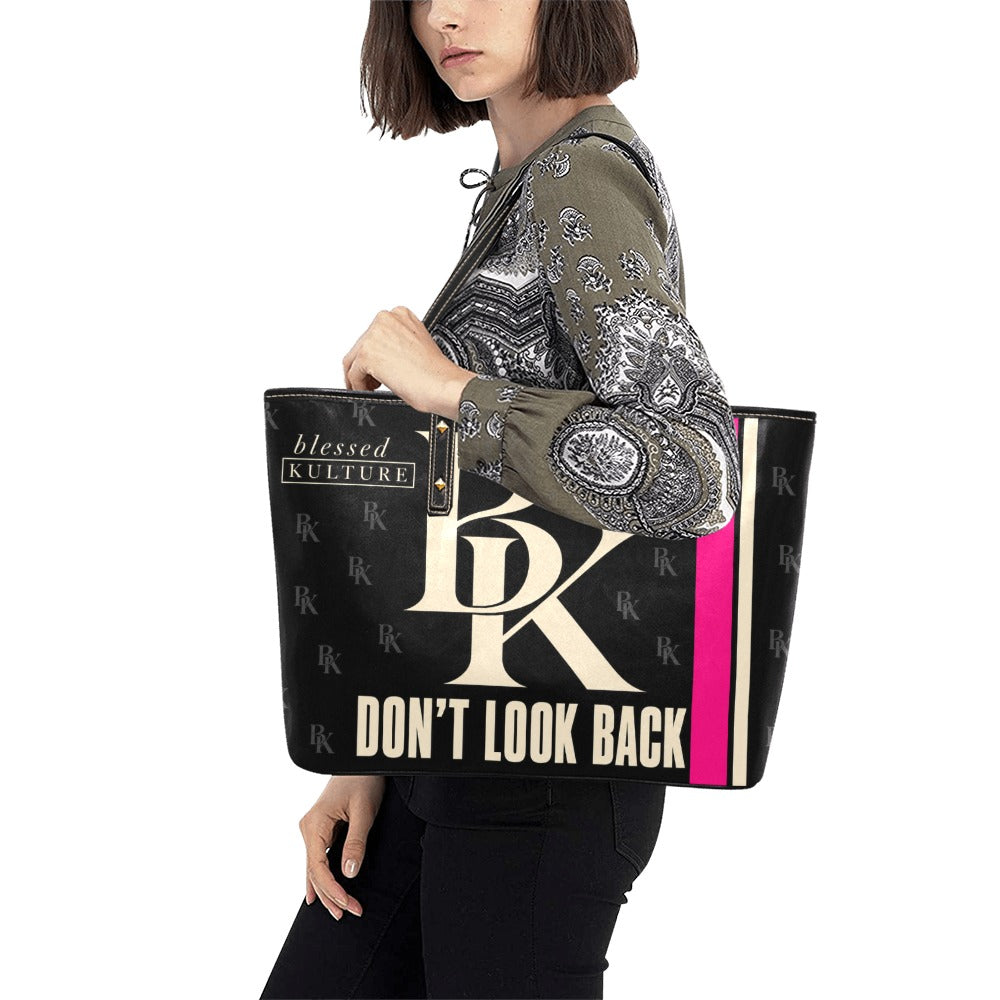 Don't Look Back Statement Tote — Pink Stripe