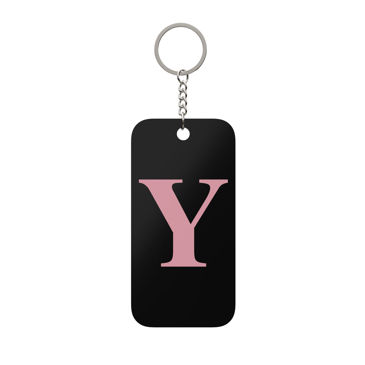 Pink Letter Y Keychain Charm – Double-Sided Monogram Keyring