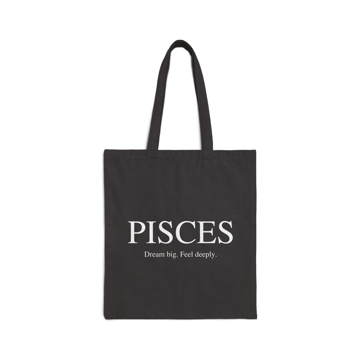Pisces Canvas Tote Bag — "Dream Big. Feel Deeply." Zodiac Shopper