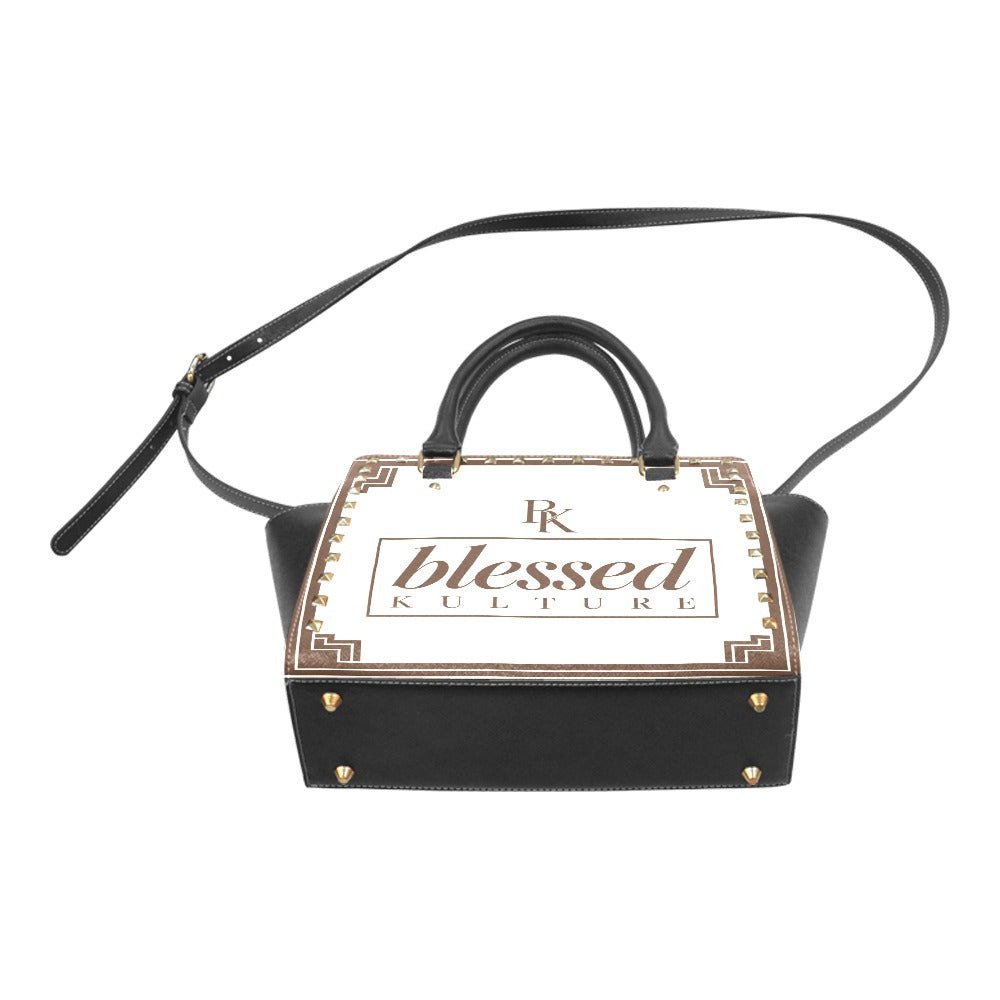 BK Rivet Shoulder Bag — Cream & Chocolate
