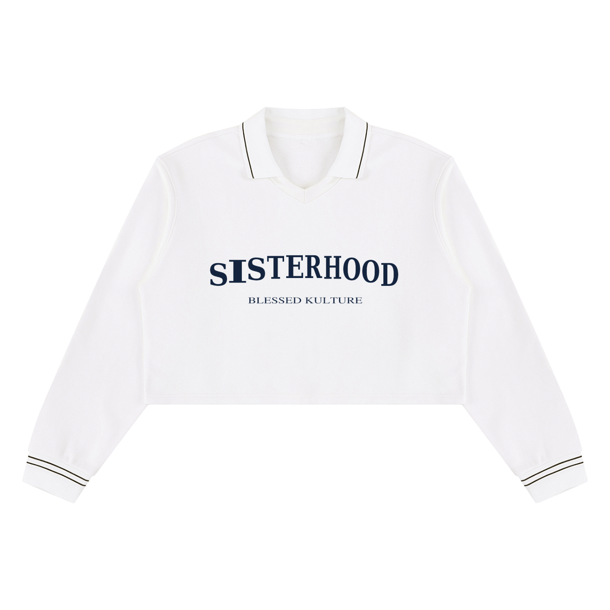 Sisterhood Cropped Collared Sweatshirt