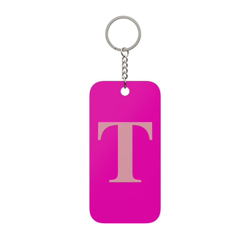 Monogram 'T' Double-Sided Rectangle Keychain