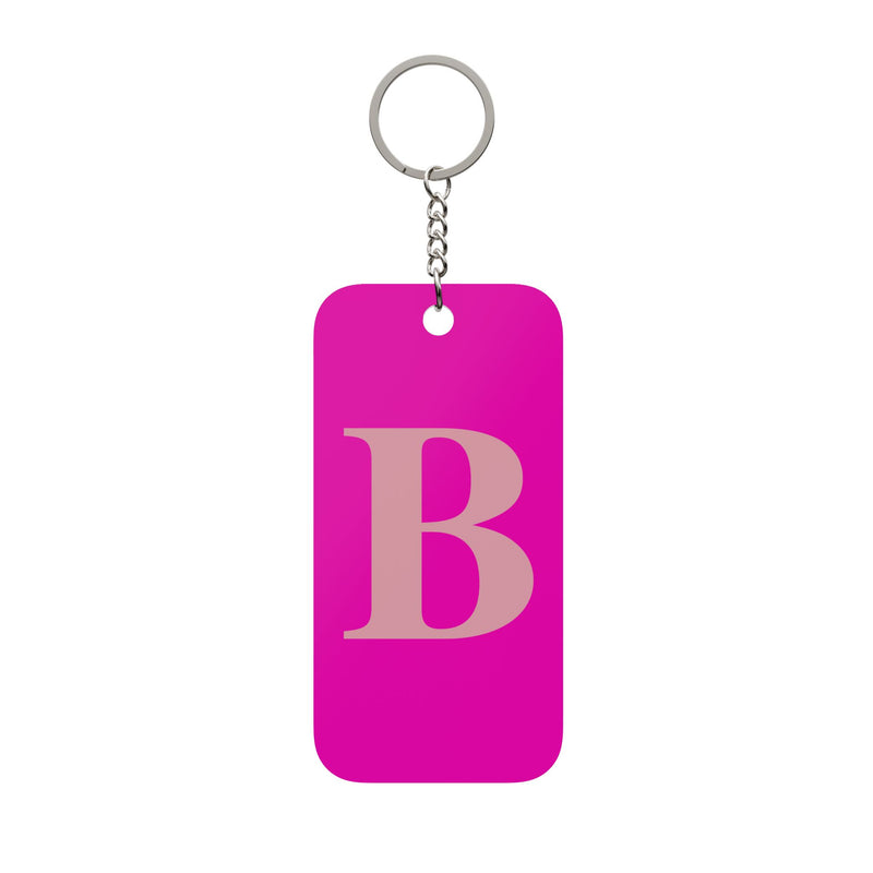 Double-Sided Pink Monogram B Keychain Charm