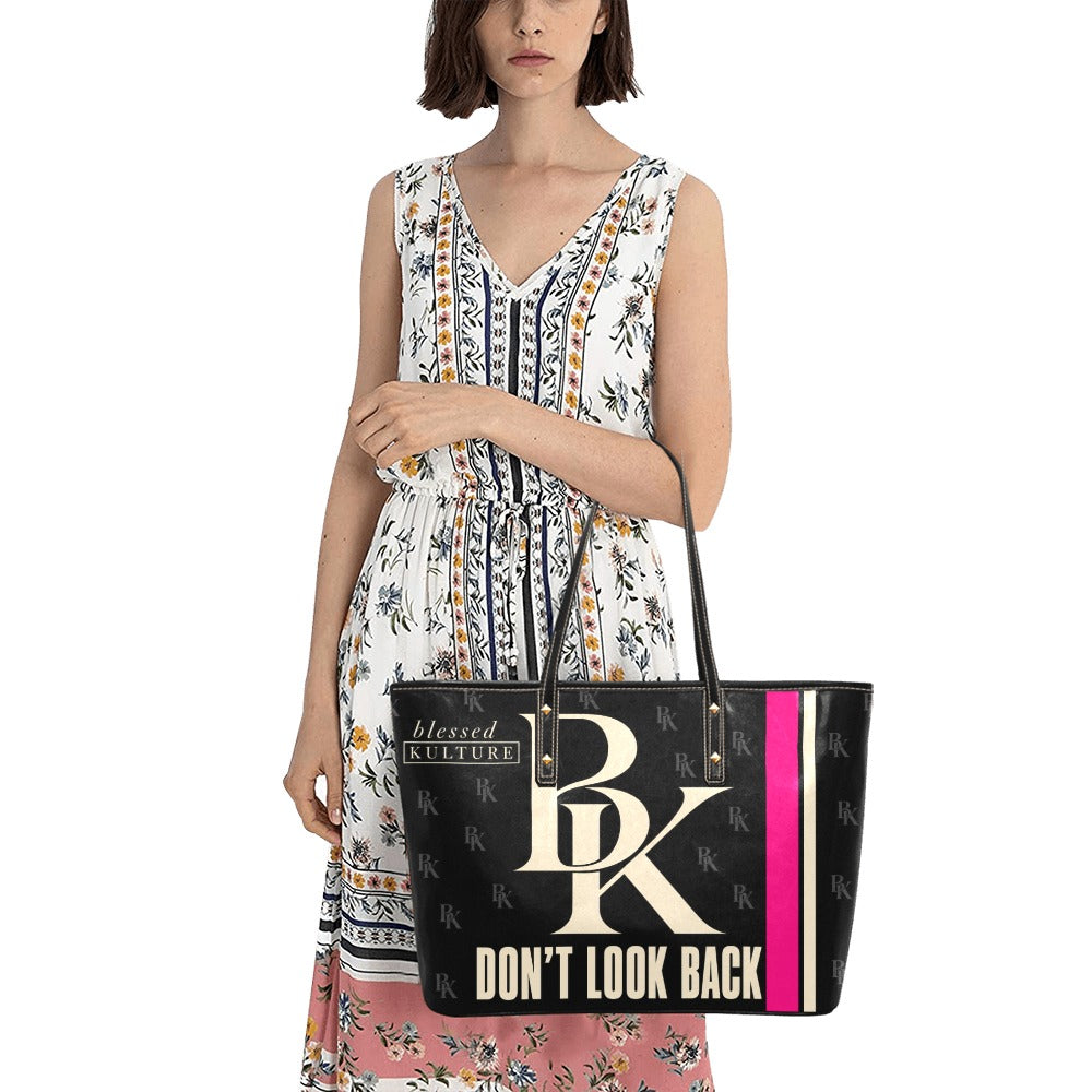 Don't Look Back Statement Tote — Pink Stripe