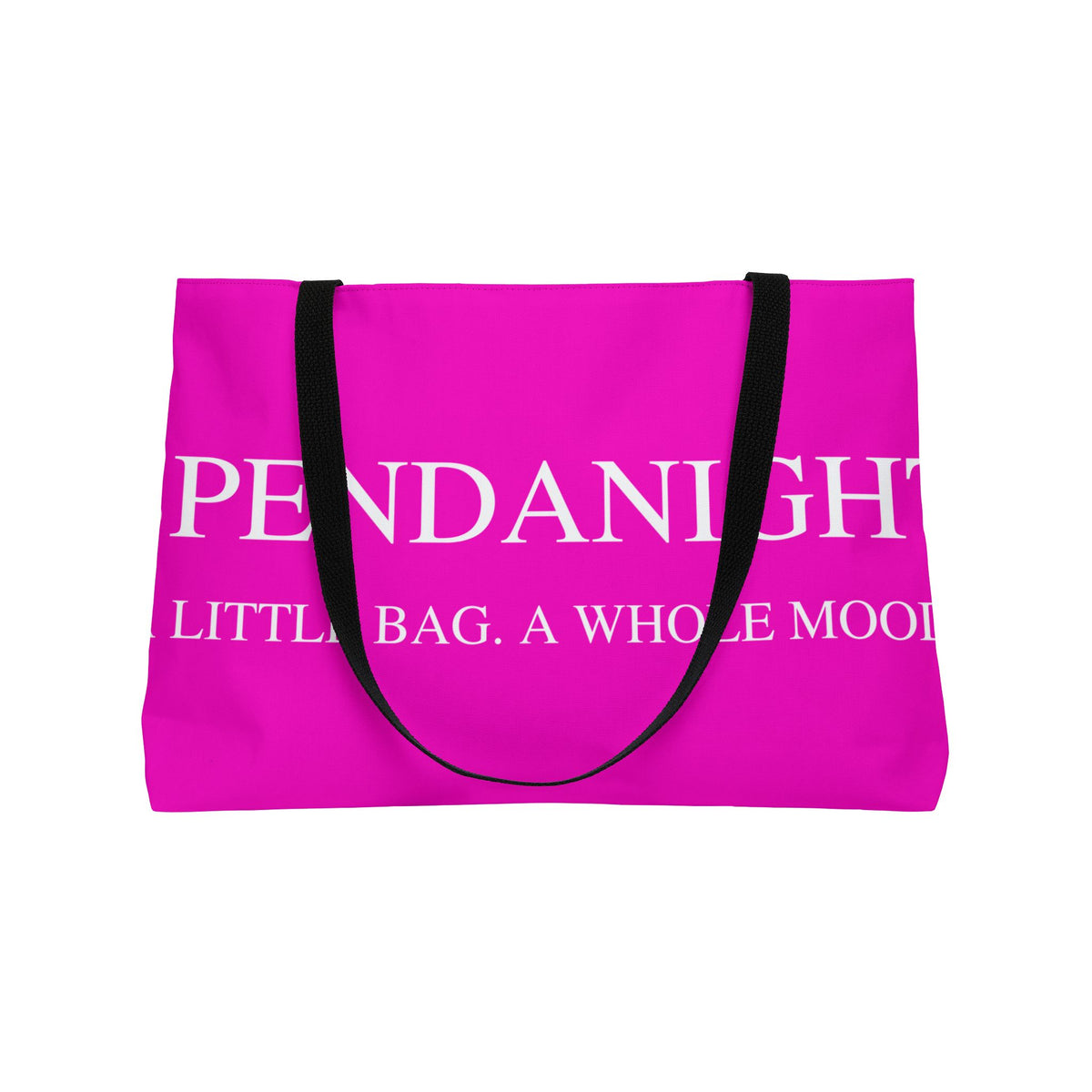 Weekender Tote Bag — Pink "Spend a Night / Overnight Plans" Fashion Travel Tote