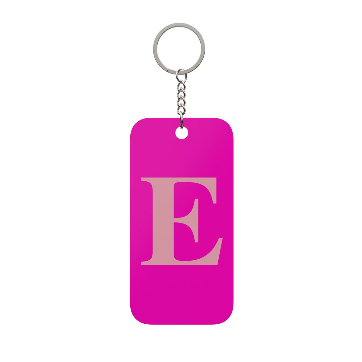 Monogram E Pink Double-Sided Keychain