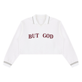But God Cropped Collared Sweatshirt