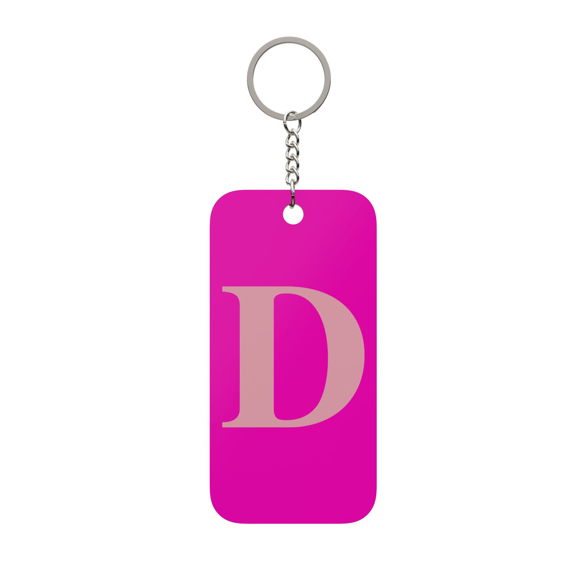 Monogram D Pink Double-Sided Keychain Charm