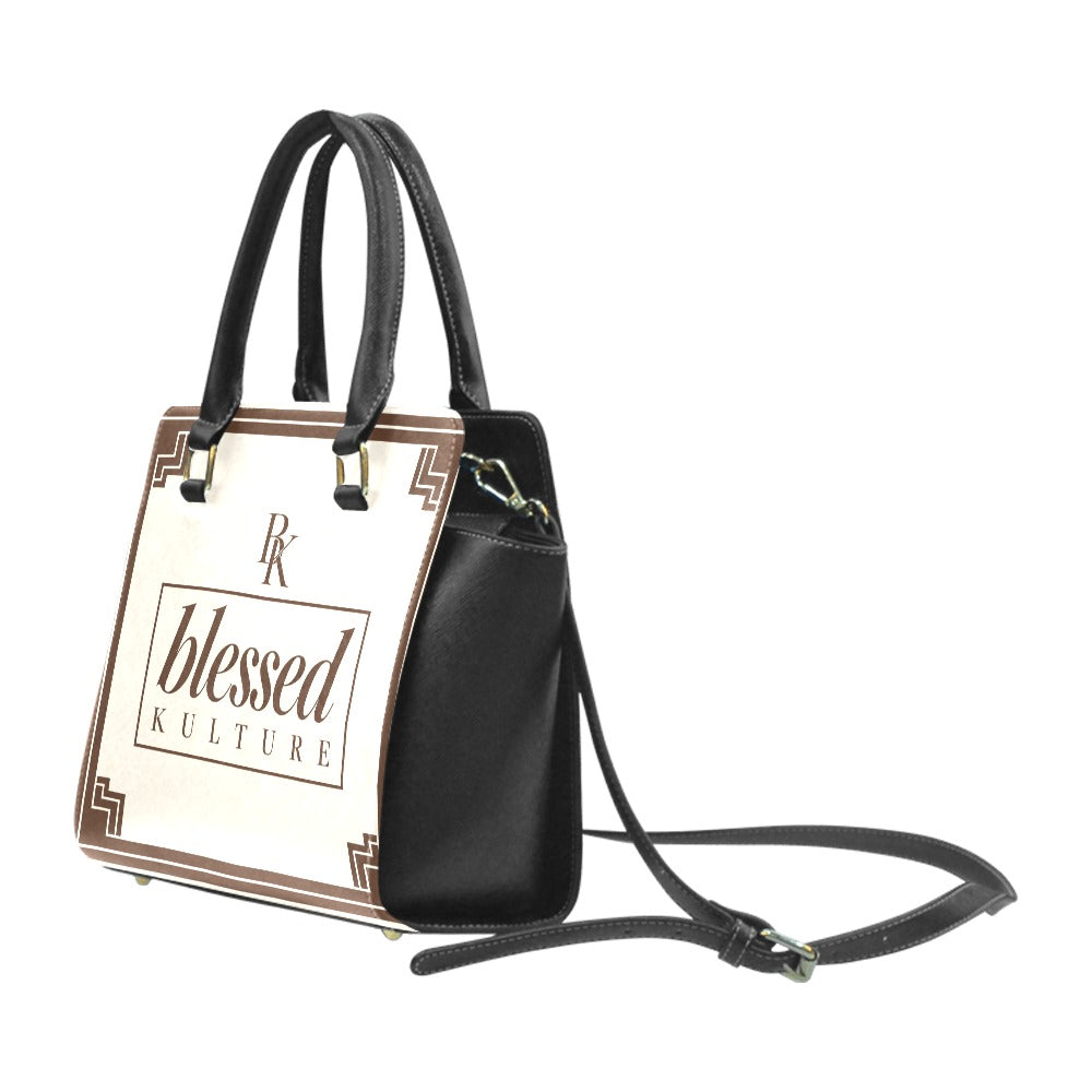 BK Rivet Shoulder Bag — Cream & Chocolate
