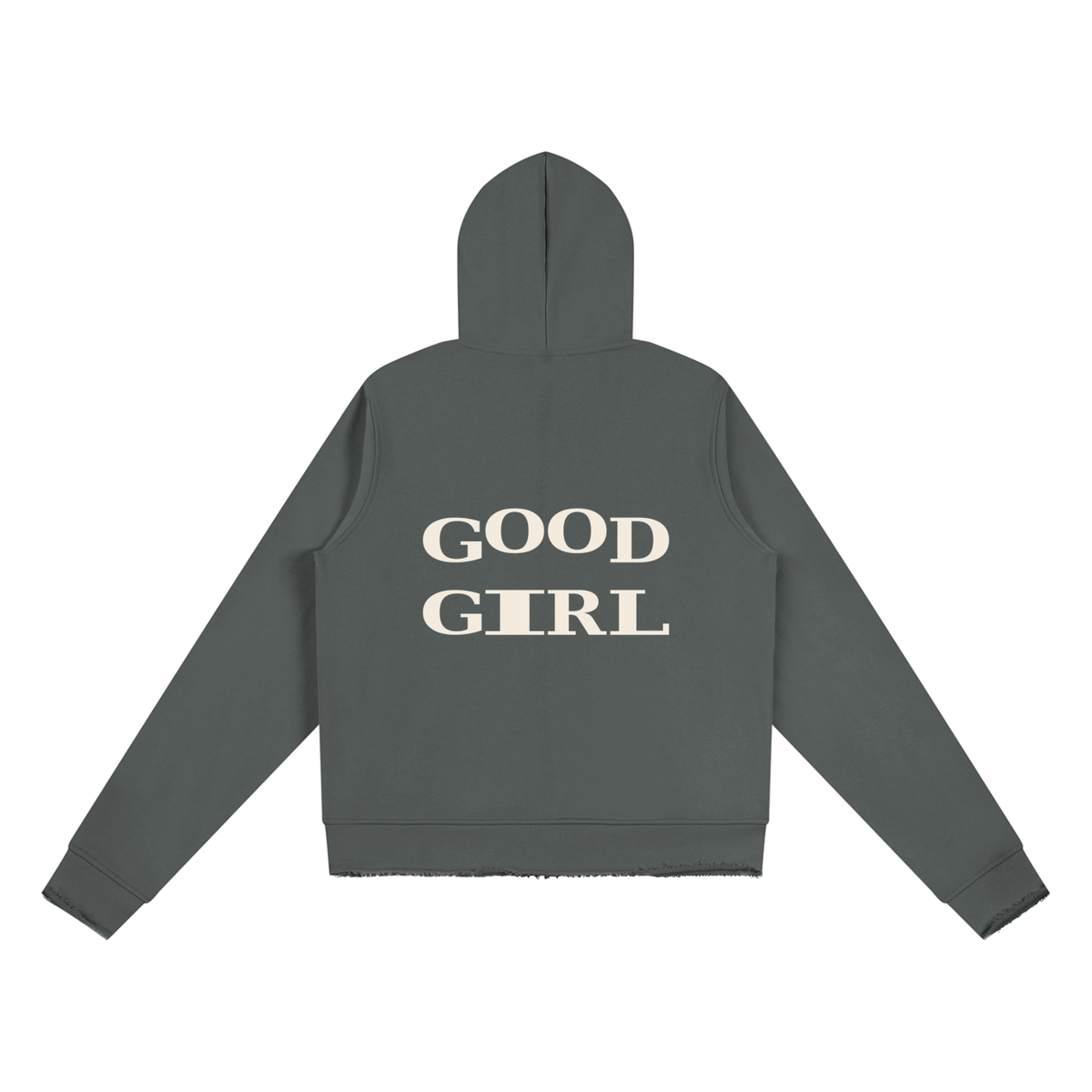 Good Girl Raw Edge Zip Hoodie