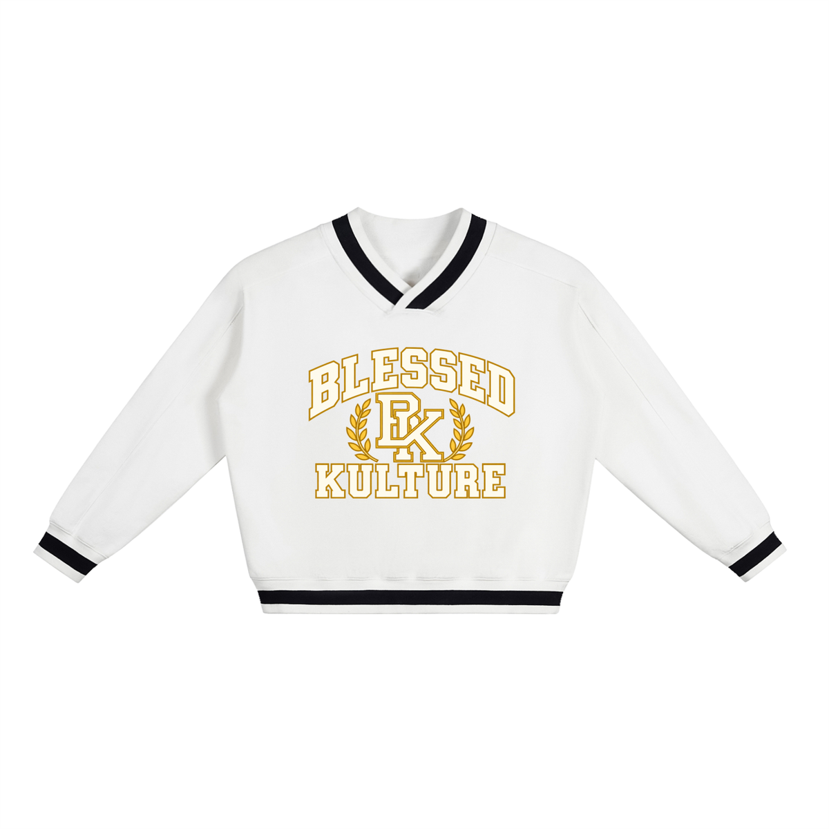 BK Collegiate Cropped V-Neck Sweatshirt
