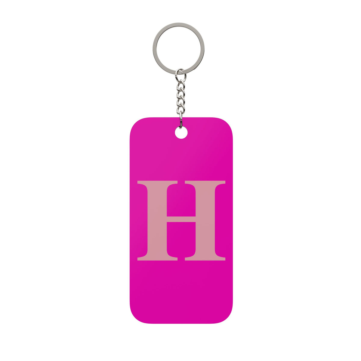 Monogram H Pink Double-Sided Keychain Charm