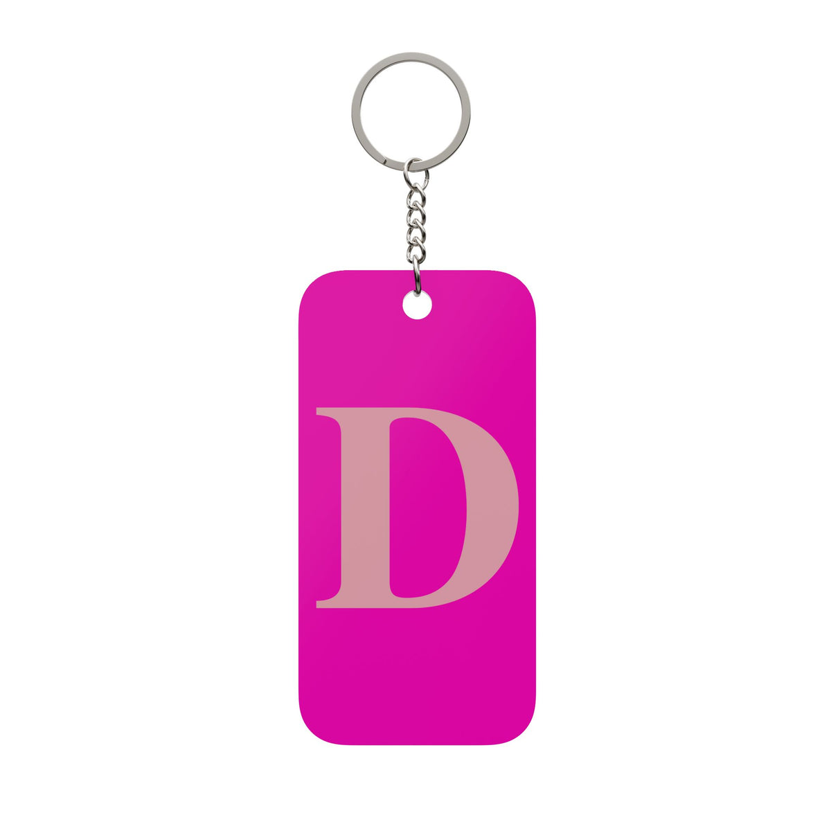 Monogram D Pink Double-Sided Keychain Charm