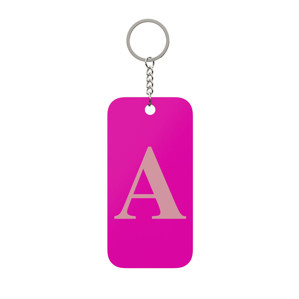 Personalized Initial A Double-Sided Keychain Charm