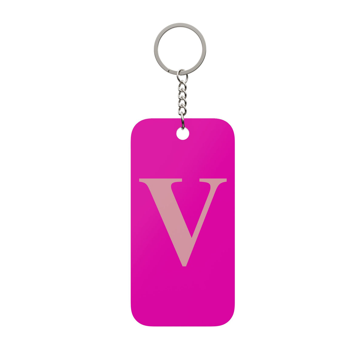 Pink Monogram V Double-Sided Keychain Charm
