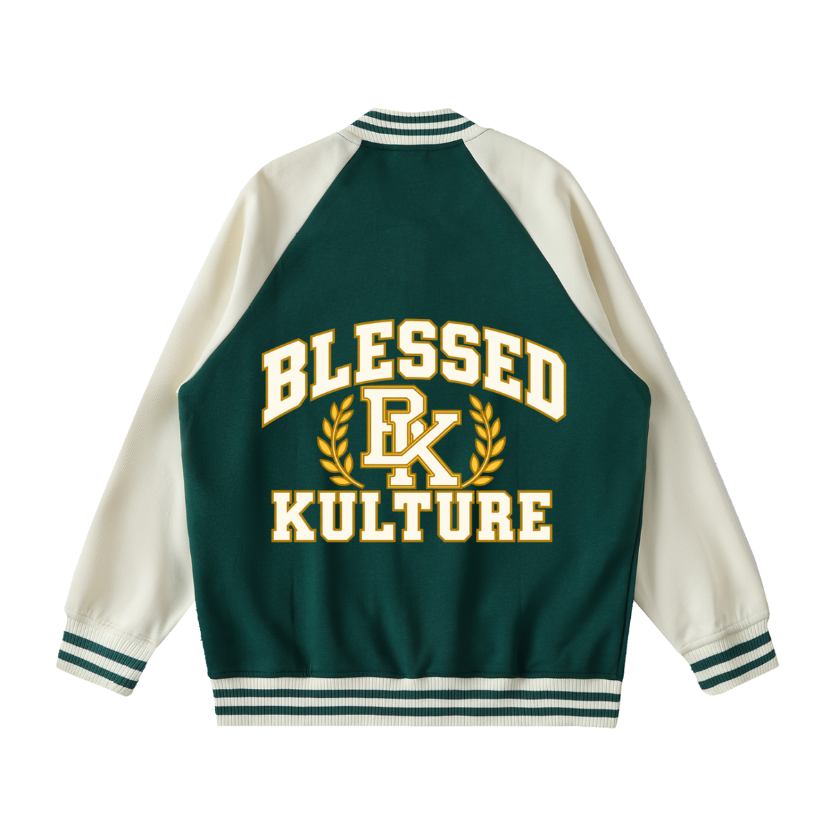 Two Tone Raglan Sleeve Varsity Jacket