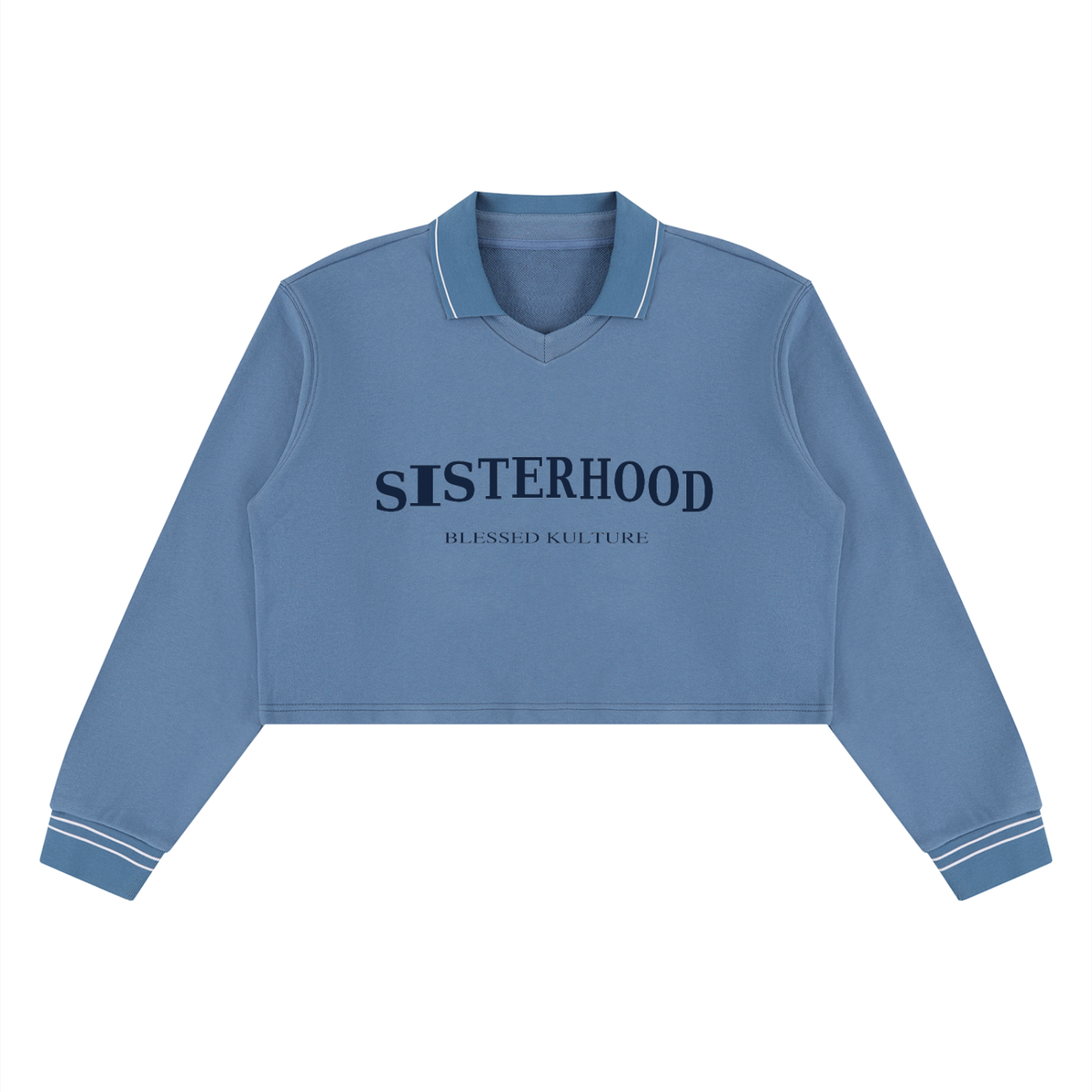Sisterhood Cropped Collared Sweatshirt