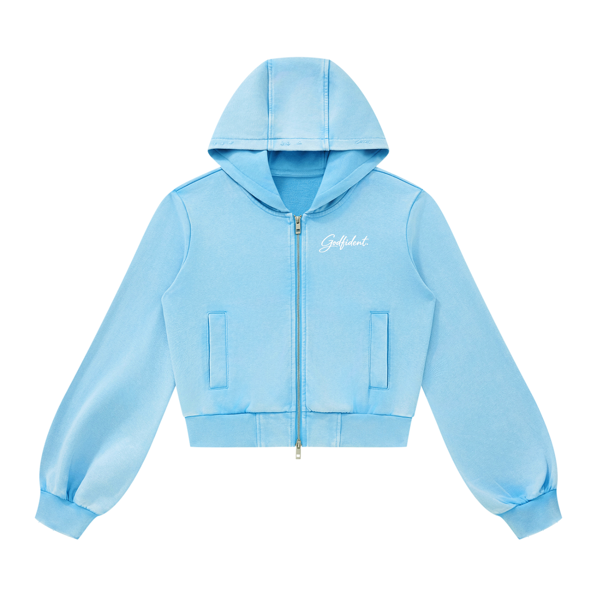 Godfident Women's Vintage Wash Zip Hoodie