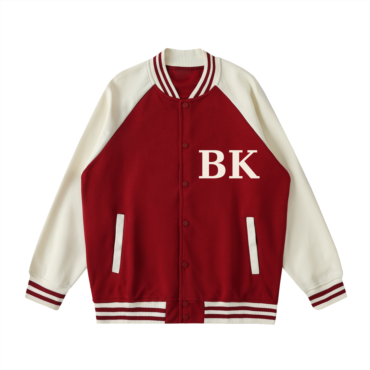 Two Tone Raglan Sleeve Varsity Jacket