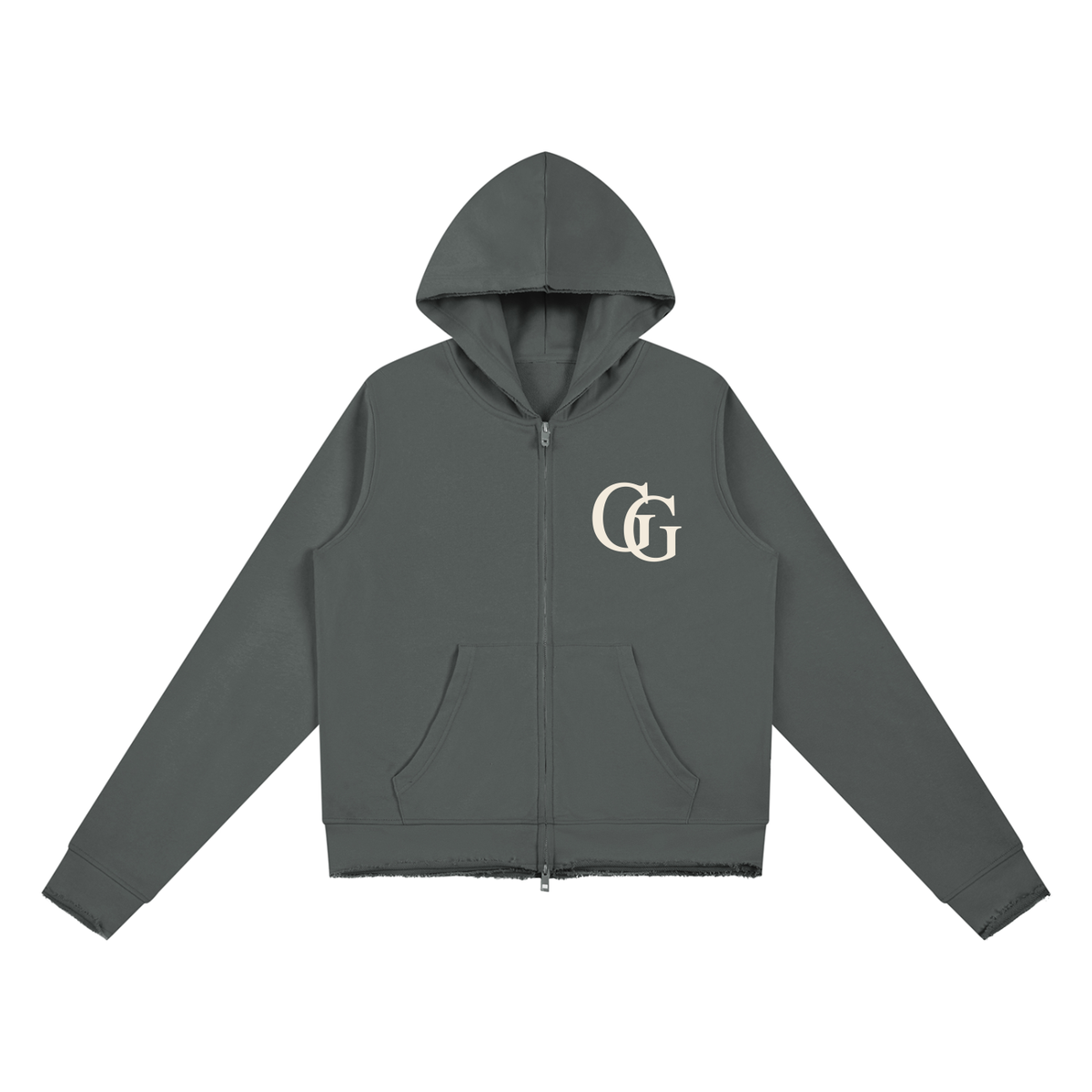 Good Girl Raw Edge Zip Hoodie