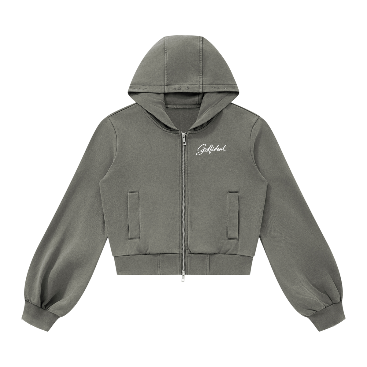 Godfident Women's Vintage Wash Zip Hoodie