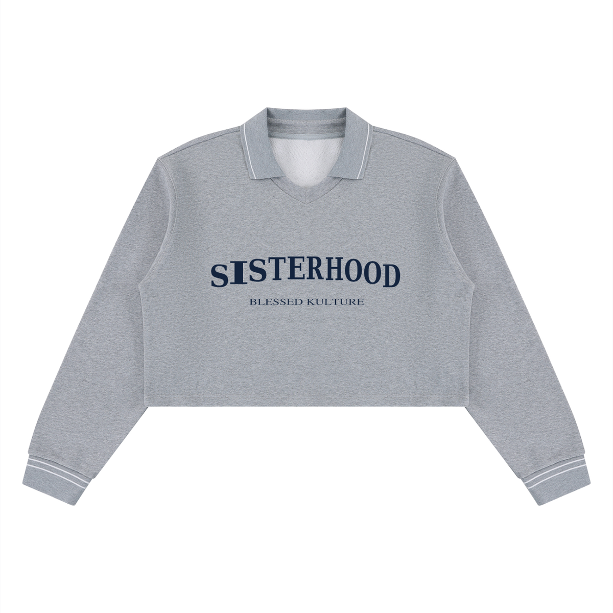 Sisterhood Cropped Collared Sweatshirt